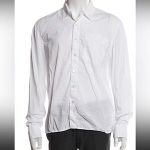 James Perse Men's White Button-Up Dress Shirt